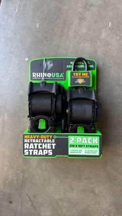 Rhino heavy duty retractable ratchet straps