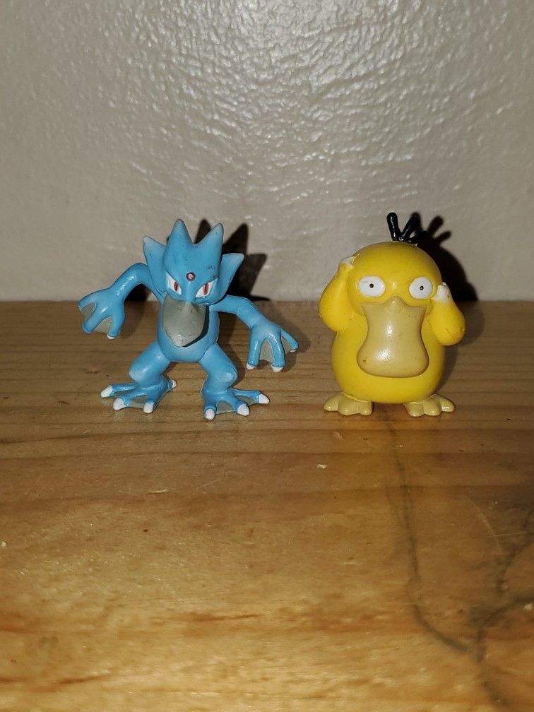Pokemon Psyduck And Golduck 2" Figures By TOMY Toys! Excellent Condition!