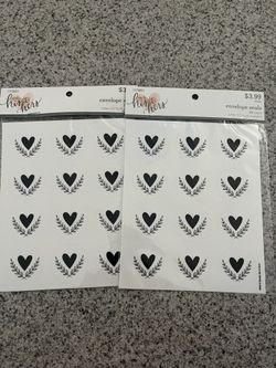 Heart Envelope Seals (Stickers)