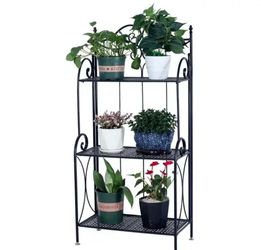 Metal Foldable 3-Tier Plant & Home Décor Display Stand Rack / Book Shelf.