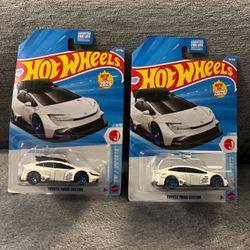 Hot Wheels Toyota Prius Custom HW J-Imports 2026 1:64 White Lot of 2 Unopened