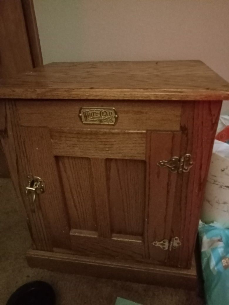 White Clad Ice Box End Tables Set X2