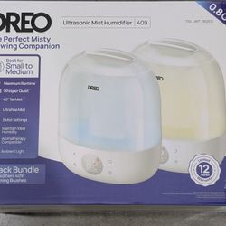 Dreo 2-Pack Humidifiers - Quiet, Aromatherapy & Ambient Light
