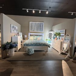 King Bed, Dresser, Mirror And Nightstand 