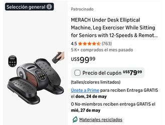 MERACH Under Desk Elliptical Machine, Leg Exerciser While Sitting for Seniors with 12-Speeds & Remote Control, Quiet Portable Electric Seated Pedal Ex