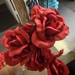Faux Red Roses 