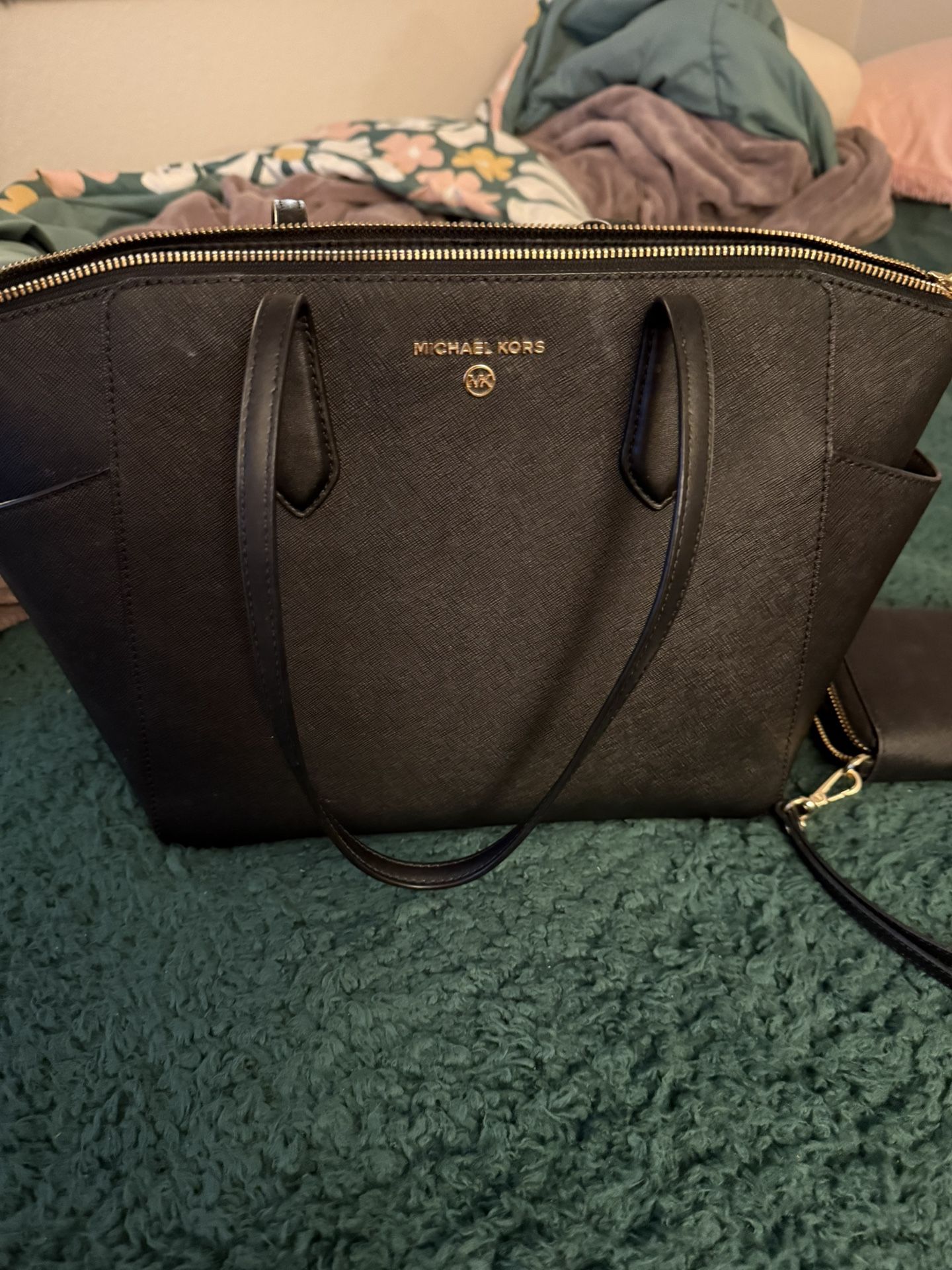 Black Michael Kors, Purse, And Wallet