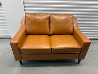Modern Faux Leather Loveseat / 2-Seater Sofa - Like New