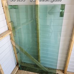 59" X 35" Nice Heavy Thick 1/2" Glass Top For Table Or Coffee Table Desk Project
