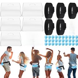 5 Sets Baby Shower Games Bridal Funniest Baby Shower Play, Interactive Shaking Balls for Boy or Girl, Table Tennis Twerk Game (Blue)