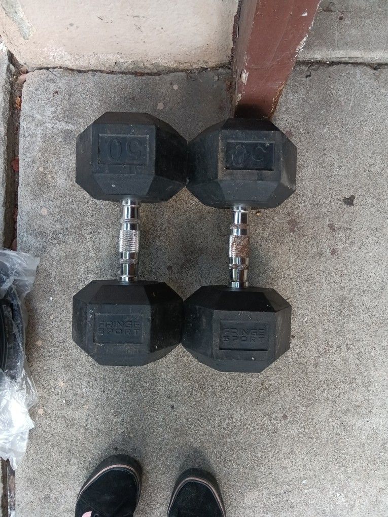 2 50lb Dumbbells 