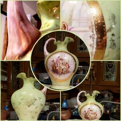 Antique Hand Painted Victorian Pitcher Lamp