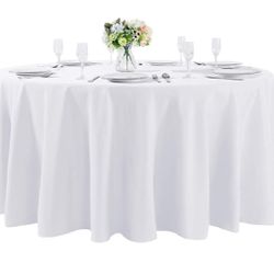 120in White Round Tablecloths