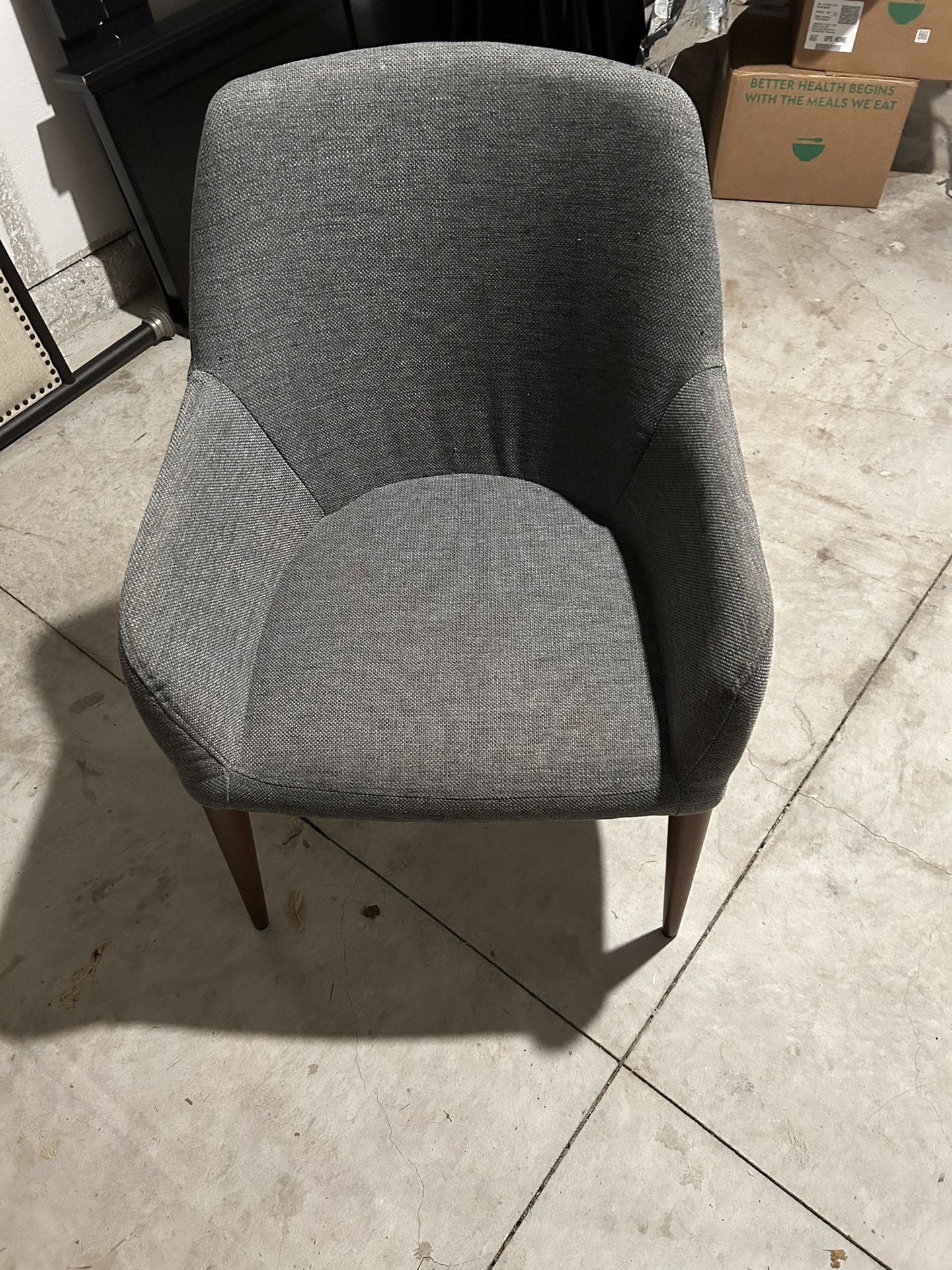 Gray Article Upholstery Fabric Chair
