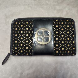 Leather Black Gold Clutch 