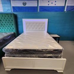 Queen Bed Frame With Mattress Set 