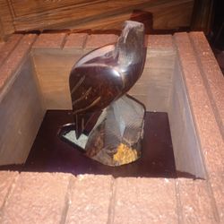 Wooden Bird Statue 