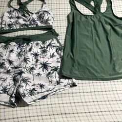 3-Piece Tankini with Shorts (New)