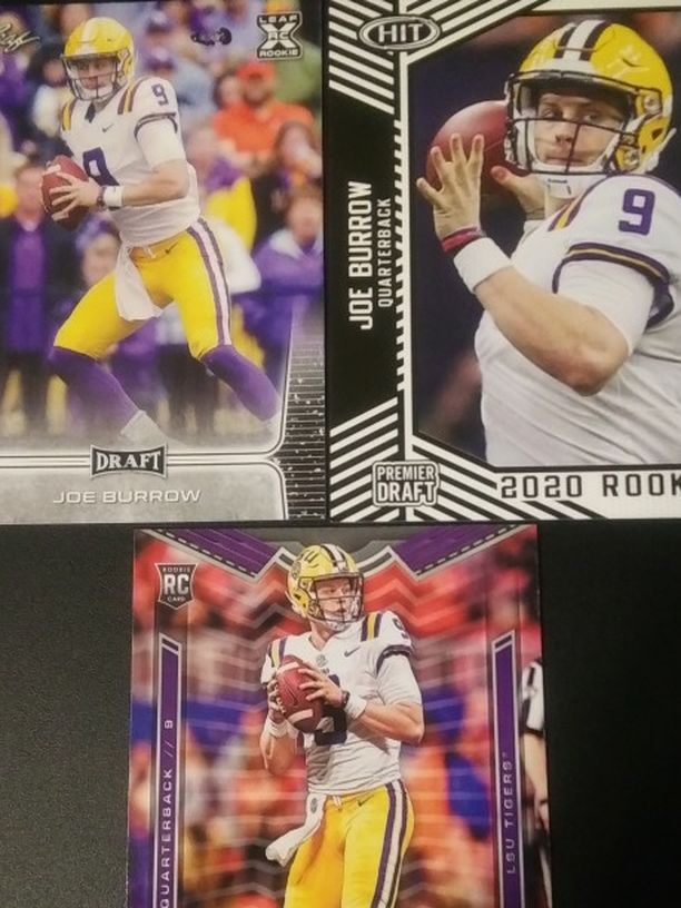 Joe Burrow Rookie Football Cards Lot