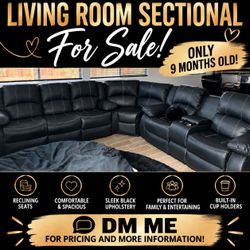 Black Sectional 9 months old.
