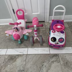 Minnie Mouse toddler Airplane, car and  bike