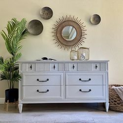 Pretty Refinished Wood Dresser (delivery Available-read Below)