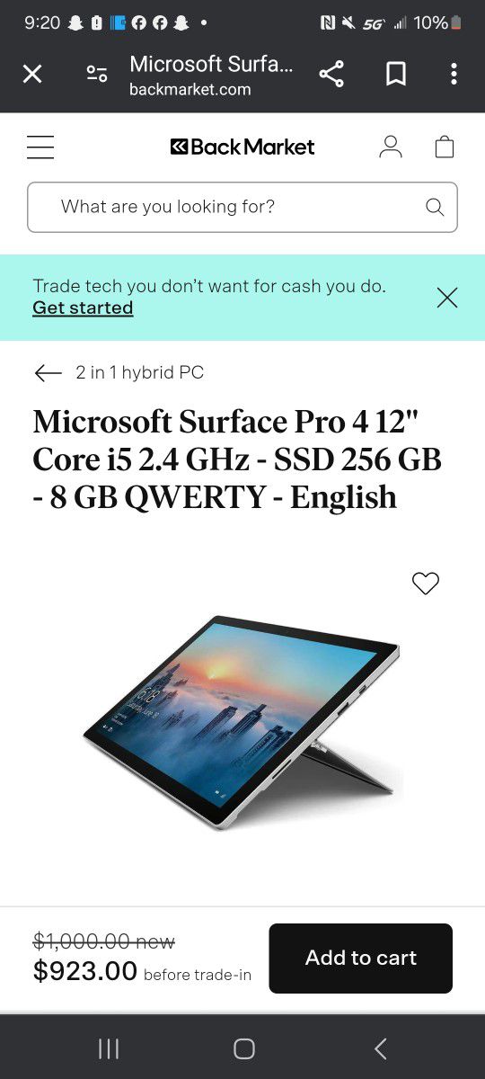 Microsoft Surface 4 256gb