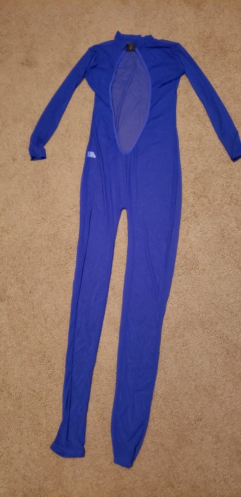 BLUE SHEER JUMPSUIT. Womens