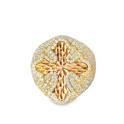10k Yellow Gold Cross Ring 