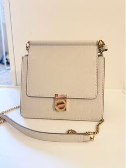 POLÈNE: Number Seven Mini Bag - Chalk Textured leather