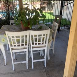 Inside/outside Dining Table With 5 Chairs