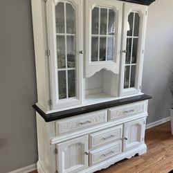 Antique Dining Table And Hutch