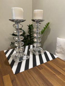 Elegant Clear Candle Holders (set of 2)