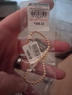 10k gold cross  and gold over silver beads