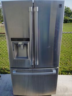 Front door refrigerator stainless steel