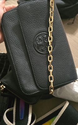 Tory Burch Britten Combo Crossbody Bag Black Leather - Excellent Condition