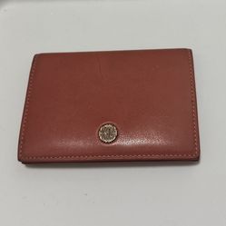 Vintage Authentic Cartier C de Cartier Leather Card Holder/Wallet - Salmon/Clay