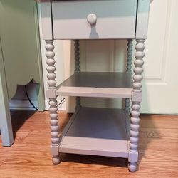 Light Gray Side Table - H- 28"- W- 16"-D- 22"-Great Condition! $ 110.00