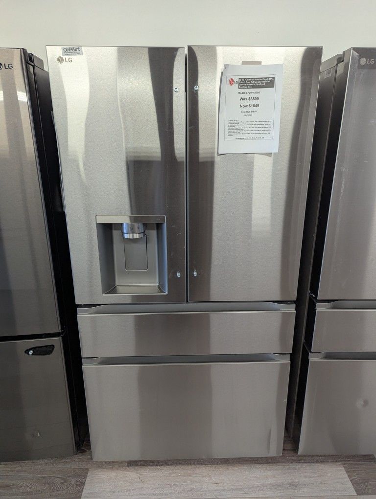 LG 29 Cu.Ft. Smart Max French Door Refrigerator W/ Convert Drawer,Fingerprint Proof