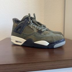 New Olive Green Jordan 4 Sneakers