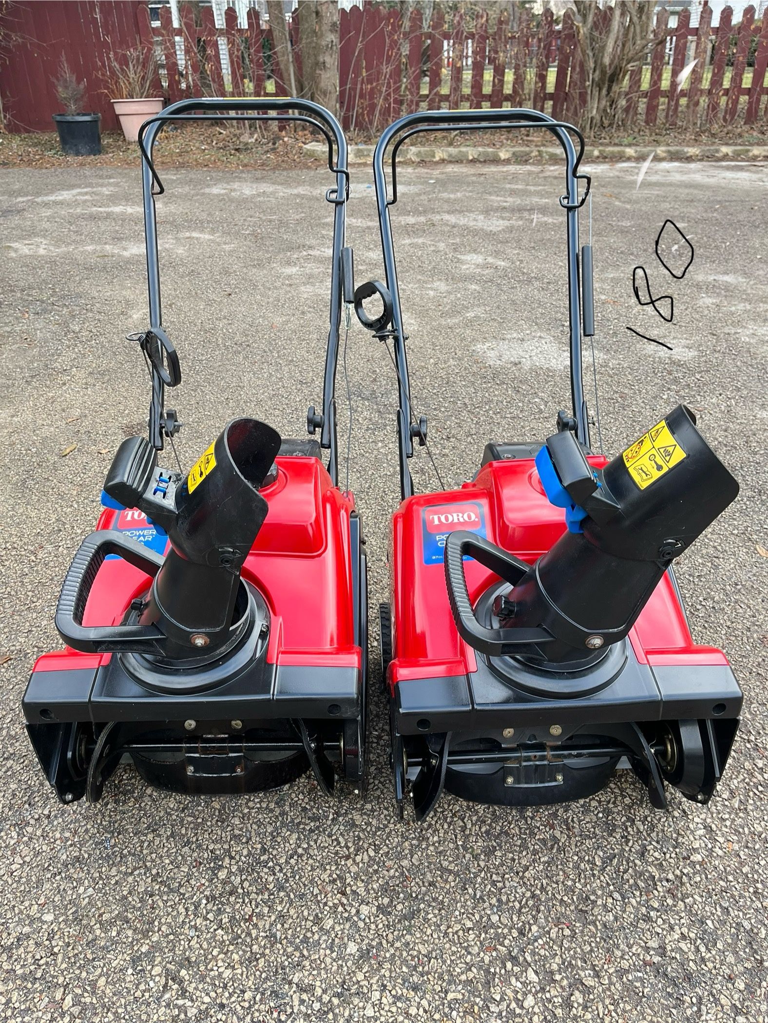 Toro Snowblower Powerclear 180 Star By Pull Or Electric Start Excellent Condition 18” 4 Cycle $30”Each