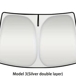 Tesla Model 3 Front Windshield Sunshade “Silver” 