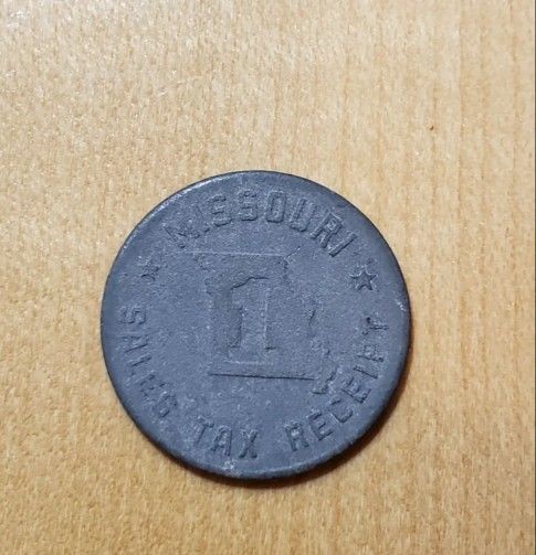 Antique Missouri Sales Tax Receipt Token. Back during a time when one US Cent was actually w