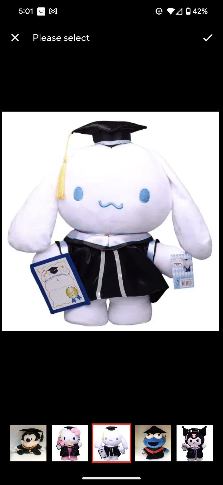 New Cinnamoroll Graduation Plush 