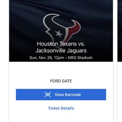 Texans vs Jaguars / Section 138 / $175
