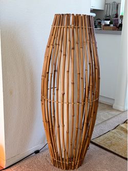 Bamboo standing lamp