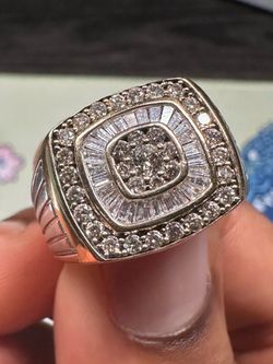 10kt Baguette / Round Diamond Men’s Ring