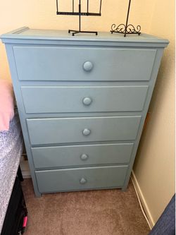 Handpainted Teal Dresser