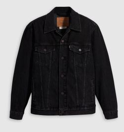 Levi’s Relaxed Fit Trucker Jacket Birds Of A Feather Dark Wash Large L NWT