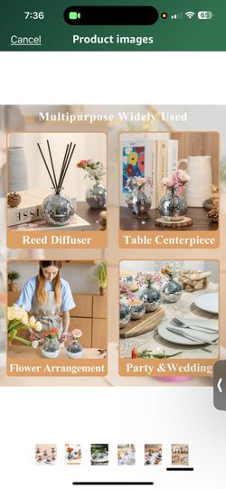  vprime Sponsored B Brand: RGBDOT 4.6 * * ★ * * (169) Disco Ball Vase for Centerpieces Disco Ball Planter for Flowers Silver Mirror Glass Disco Ball D